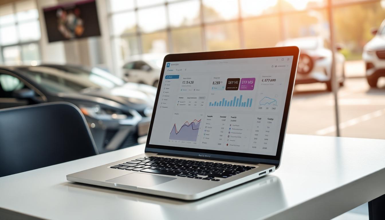 Dashboard de sistema para revenda de veículos em uma loja automotiva Dashboard de sistema para revenda de veículos em uma loja automotiva